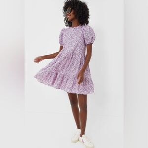 Tuckernuck Hyacinth House Lilac Floral Zip Front Ellie Mini Dress